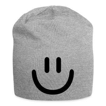 Smiley - Jersey-Beanie - Grau meliert - Vorne