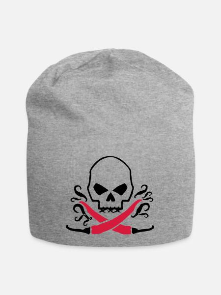 Chilli skull - Jersey-Beanie - Grau meliert