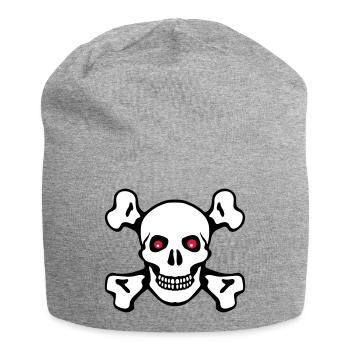 Tête de mort - Bonnet en jersey - gris chiné - Devant