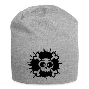 skull fun pirat dead flag humor - Jersey Beanie - heather grey - Front