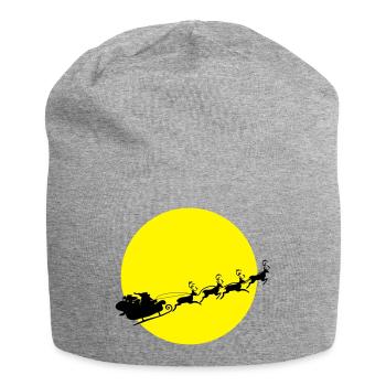 Père Noël dans une Pleine Lune - Bonnet en jersey - gris chiné - Devant