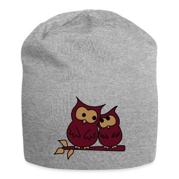owls in love - Jersey-Beanie - Grau meliert - Vorne