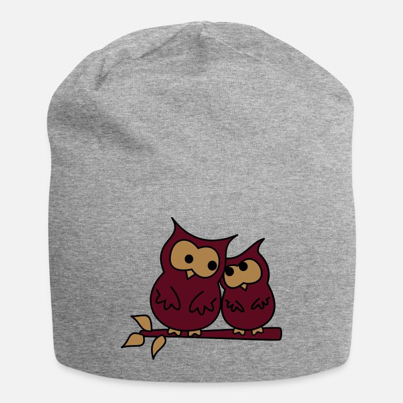 hiboux d'amour - Bonnet en jersey - gris chiné