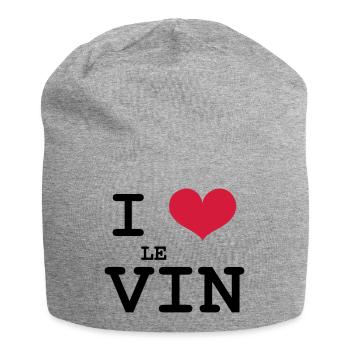 I Love le Vin - Bonnet en jersey - gris chiné - Devant