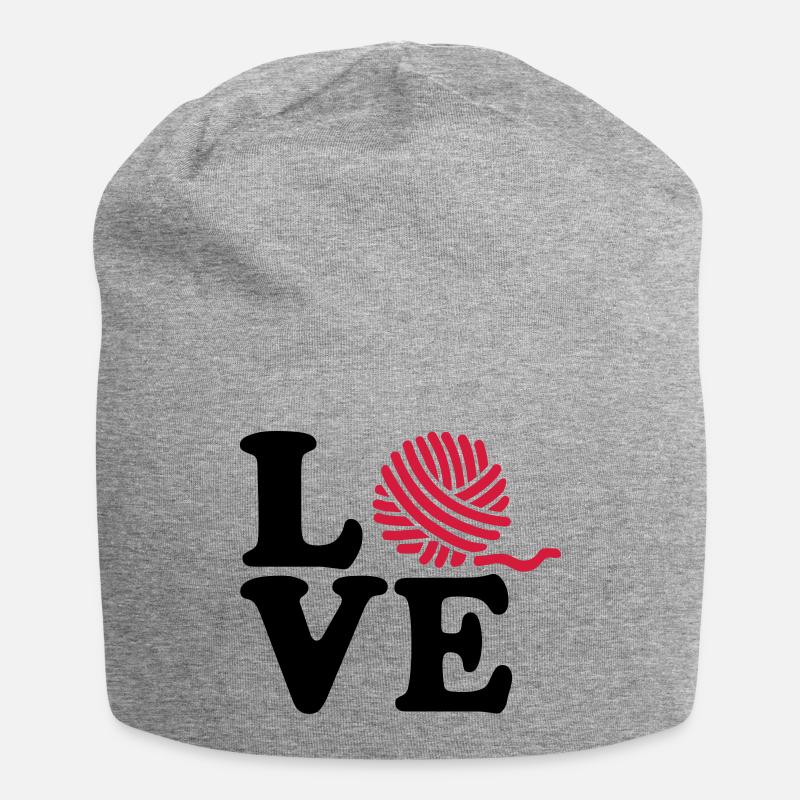 Stricken - Jersey-Beanie - Grau meliert