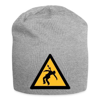 électricien coup de foudre panneaux danger - Bonnet en jersey - gris chiné - Devant