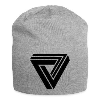 Dreieck - Jersey-Beanie - Grau meliert - Vorne