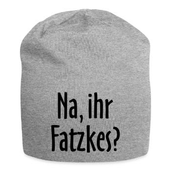 Lustiger Berlin Spruch: Na, ihr Fatzkes? - Jersey-Beanie - Grau meliert - Vorne