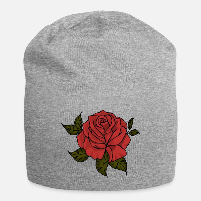 rose - Bonnet en jersey - gris chiné