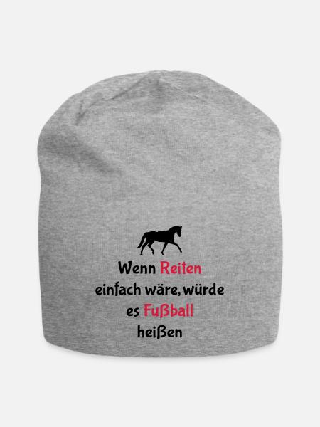 Wenn Reiten einfach wäre - Fußball - Jersey-Beanie - Grau meliert