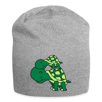 câlin bébé enfant petit jeune maman papa famille p - Bonnet en jersey - gris chiné - Devant