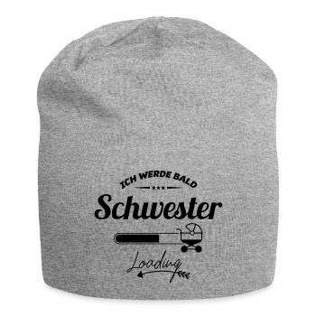 ich werde bald Schwester - Jersey-Beanie - Grau meliert - Vorne