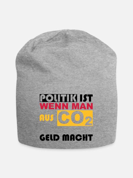 CO2, t-shirt, Klimawandel, Greta, Regierung, anti - Jersey-Beanie - Grau meliert