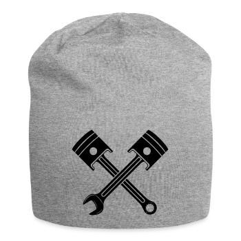 Clé de piston du moteur croisée - Bonnet en jersey - gris chiné - Devant