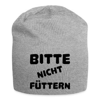 Bitte nicht füttern - Jersey-Beanie - Grau meliert - Vorne