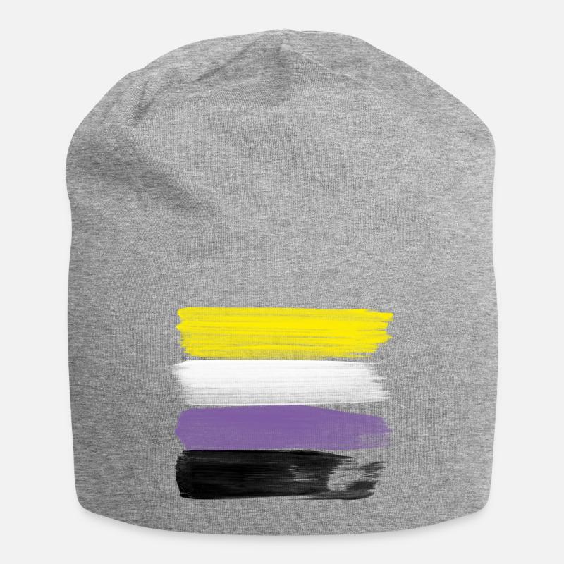 Non-Binary Pride Strokes - Jersey-Beanie - Grau meliert