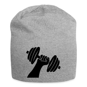 Hantel Gewichte - Jersey-Beanie - Grau meliert - Vorne