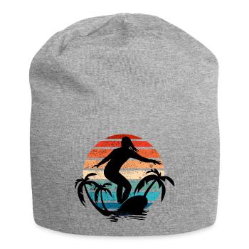 Surfer Girl Sunset - Jersey Beanie - heather grey - Front