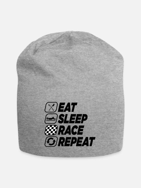 EAT SLEEP RACE WIEDERHOLUNG - Jersey-Beanie - Grau meliert