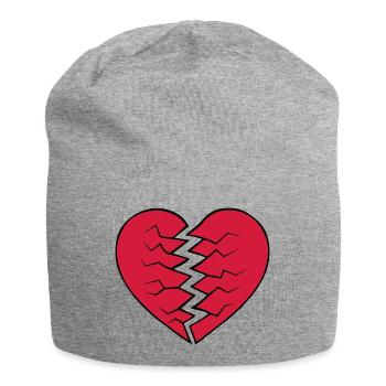 Conception au cœur brisé - Bonnet en jersey - gris chiné - Devant