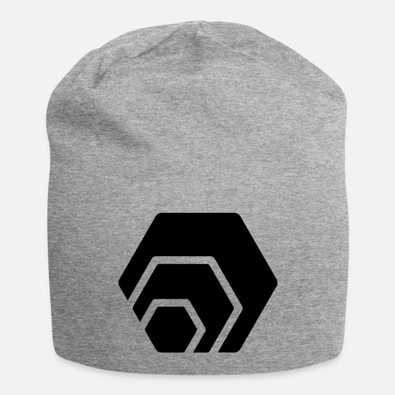 Hex Token Cryptowährung Coin schwarzes logo - Jersey-Beanie - Grau meliert