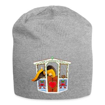 Münchner Kindl and Dachshund in the Ferris Wheel - Jersey Beanie - heather grey - Front