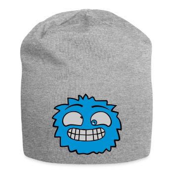 Haariges Monster Gesicht - Jersey-Beanie - Grau meliert - Vorne