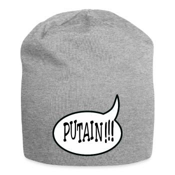 Putain !!! - Bonnet en jersey - gris chiné - Devant