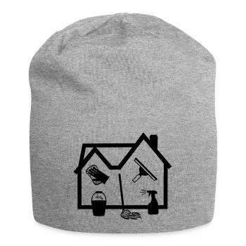 Home Reiniger Fensterreiniger - Jersey-Beanie - Grau meliert - Vorne