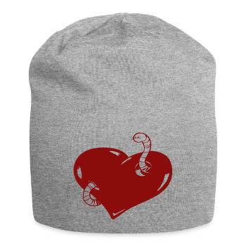 Un coeur habité - Bonnet en jersey - gris chiné - Devant