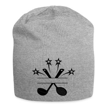 Slotted spoon and soup spoon 4 stars - Jersey Beanie - heather grey - Front