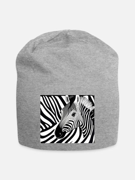 Zebra - Jersey-Beanie - Grau meliert