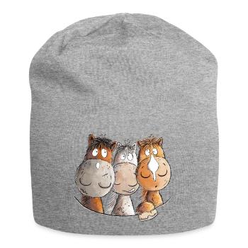 Drollige Pferde I Pferdemotiv Für Reiter - Jersey-Beanie - Grau meliert - Vorne