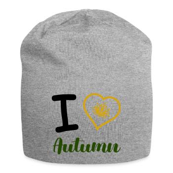 i love autumn - Jersey Beanie - heather grey - Front