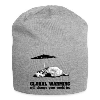 Globale Erwärmung / Klimawandel / Global Warming - Jersey-Beanie - Grau meliert - Vorne