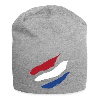 Drapeau des Pays-Bas - Rayures Brosse - Bonnet en jersey - gris chiné - Devant