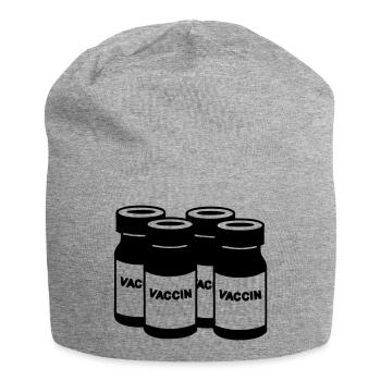 Jars with vaccine and inscription 'Vaccine' - Jersey Beanie - heather grey - Front