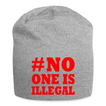 No one is illegal - Bonnet en jersey - gris chiné - Devant