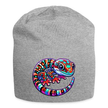 Gecko - Jersey-Beanie - Grau meliert - Vorne