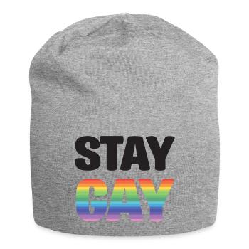 LGBTQ Pride Month - Stay Gay - Jersey Beanie - heather grey - Front