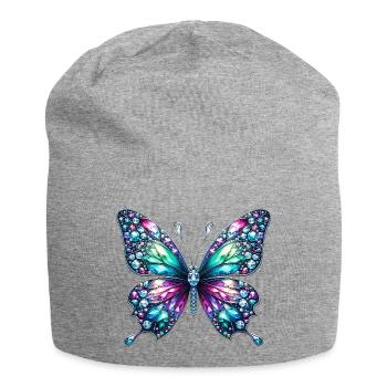 Butterfly, Diamond, Diamonds, Crystals, Crystal - Jersey Beanie - heather grey - Front