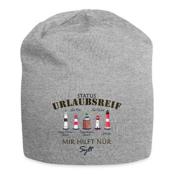 Sylt, Status Urlaubsreif, Deutsche Nordsee - Jersey-Beanie - Grau meliert - Vorne