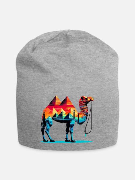 Kamel - Jersey-Beanie - Grau meliert