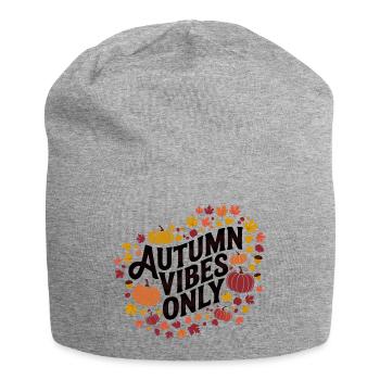 Autumn Vibes uniquement Motif de citrouille - Bonnet en jersey - gris chiné - Devant