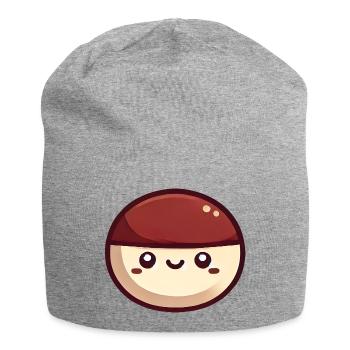 Kastanie - Jersey-Beanie - Grau meliert - Vorne