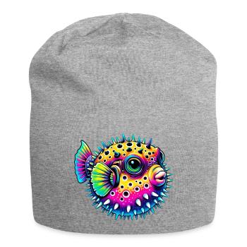 Kugelfisch - Jersey-Beanie - Grau meliert - Vorne