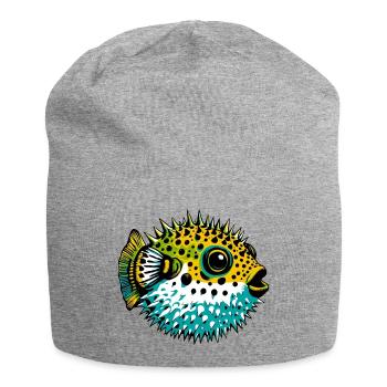 Kugelfisch - Jersey-Beanie - Grau meliert - Vorne