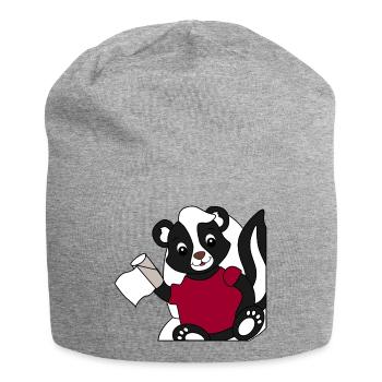 Skunk Pixie sur les toilettes - Bonnet en jersey - gris chiné - Devant