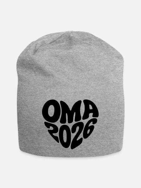 Oma 2026 - Jersey-Beanie - Grau meliert