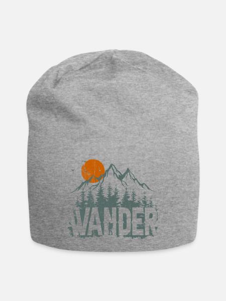 Entdecker-Design für Bergwildnis - Jersey-Beanie - Grau meliert